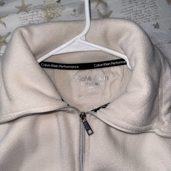 Calvin Klein Performance Beige Fleece Jacket - Picture 2 of 2